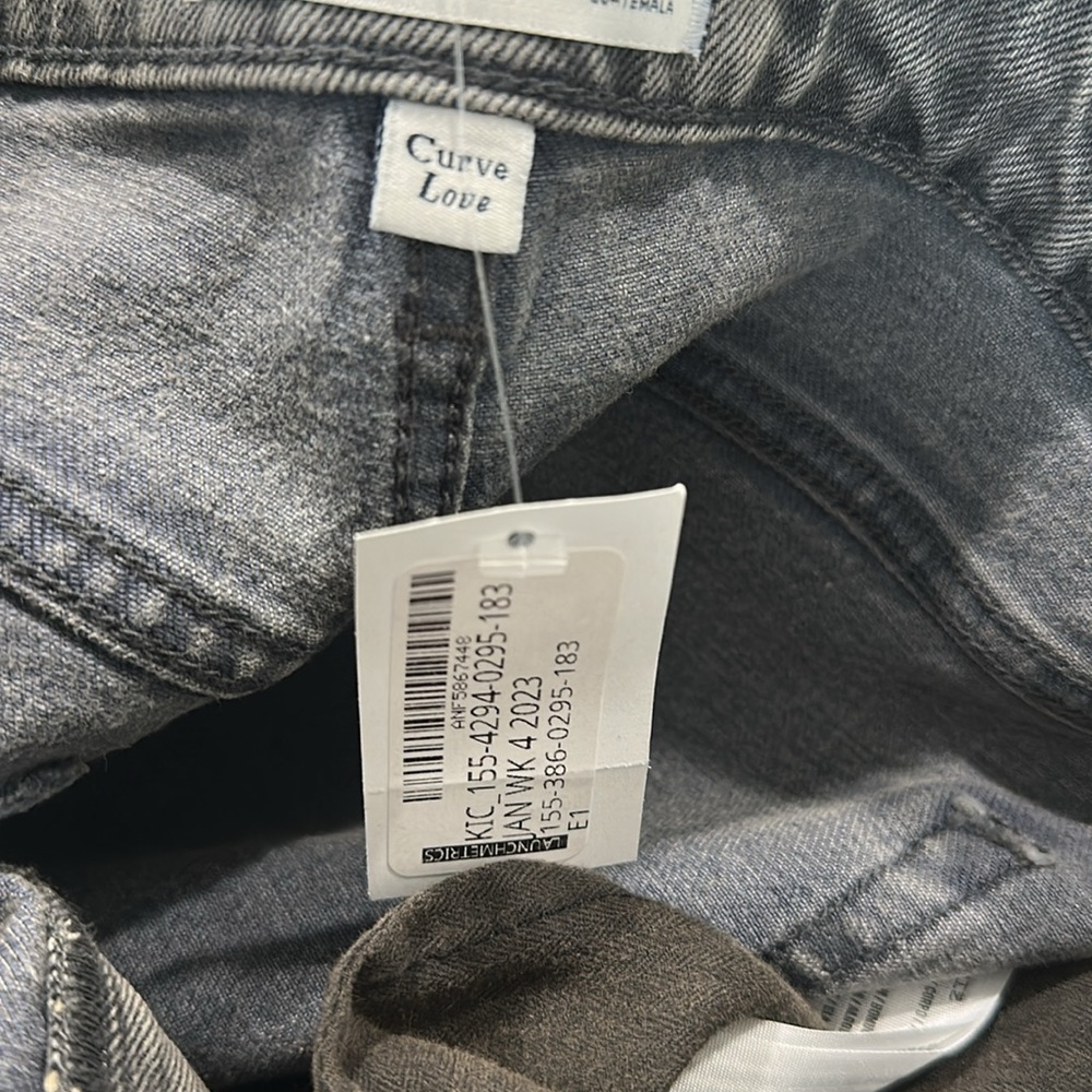 Abercrombie & Fitch 90s Relaxed Striped Jean High Rise Curve Love Size 4L - Picture 7 of 7